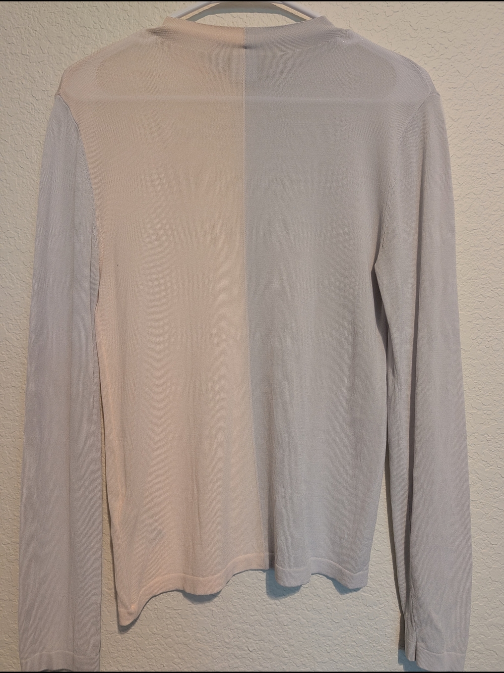 adidas Colorblock Long Sleeve Mesh Knit Top - Lavender & Cream Size Medium M - Picture 2 of 4